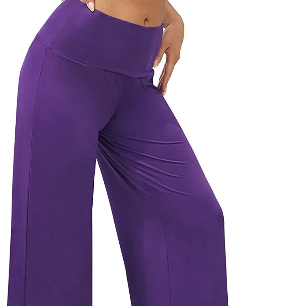 Arolina Women's Stretchy Wide Leg Palazzo Lounge Pants Casual Comfy High Waist P - Picture 3 of 10